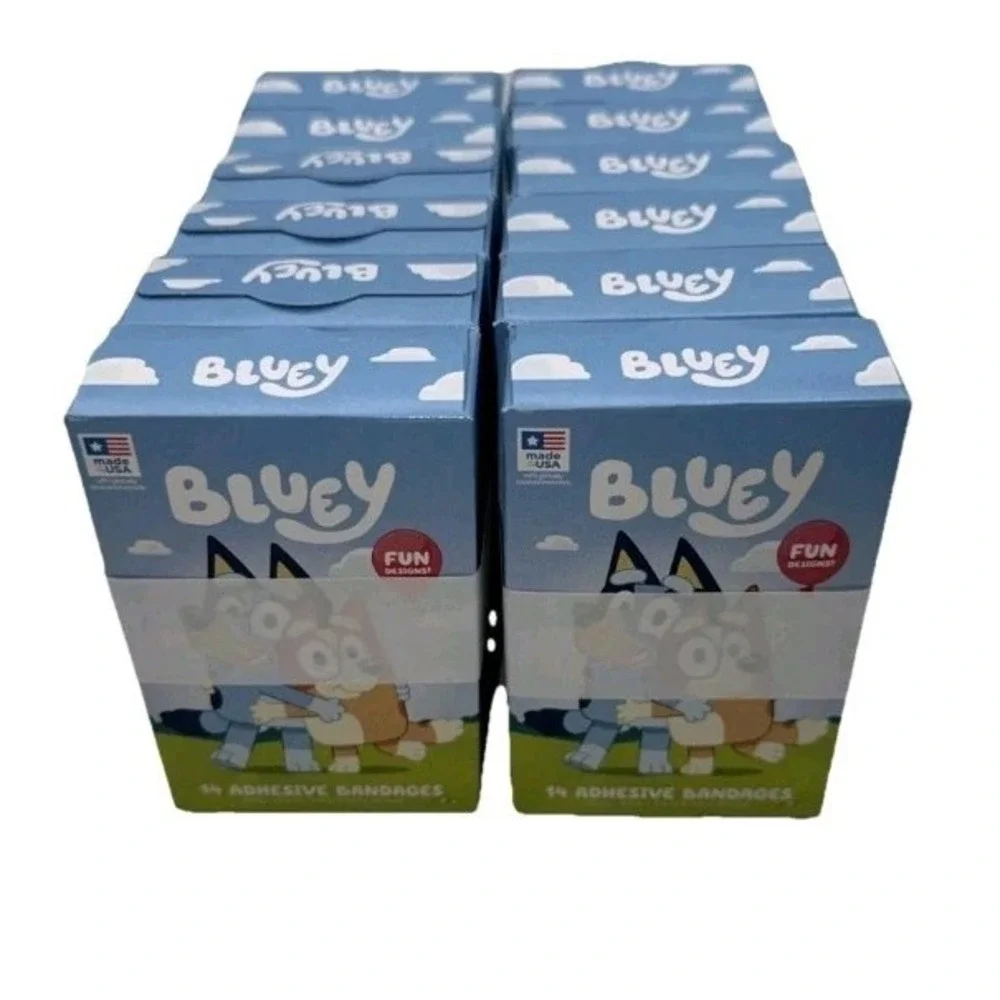 12 BOXES~Bluey - Adhesive Bandages 3/4in x 3in 168 Kids Bandages-USA‎
